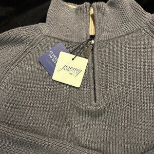 Jeremy Argyle: Ribbed Cotton Blend 1/4 Zip (grey)